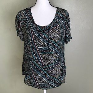 Cato Print Blouse Top Size L